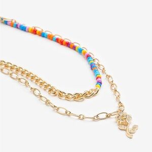 Gold and Multicolor Beaded Necklace Set